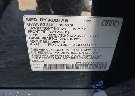 2023 Audi Q5 Premium Plus 40 Tfsi Quattro S Tronic from USA, damaged, VIN WA1BBAFYXP2019458